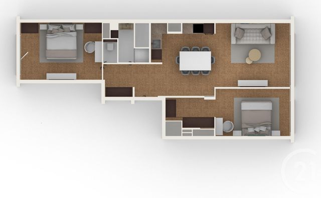 Appartement F3 à vendre - 3 pièces - 70.69 m2 - ST GERMAIN EN LAYE - 78 - ILE-DE-FRANCE - Century 21 Cité Royale